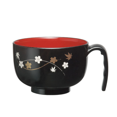 取っ手付お碗　シャンテお汁わん（花柄）