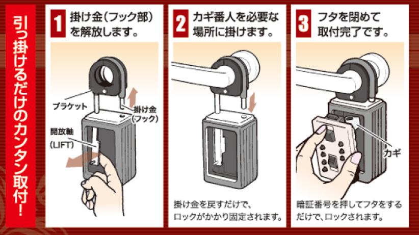 キーボックス カギ番人/南京錠型プッシュ式